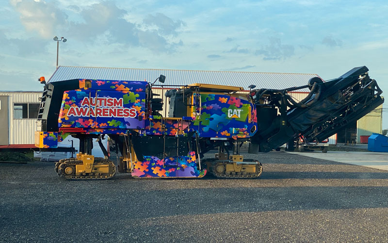 Midwest Asphalt Autism Awareness Machinery